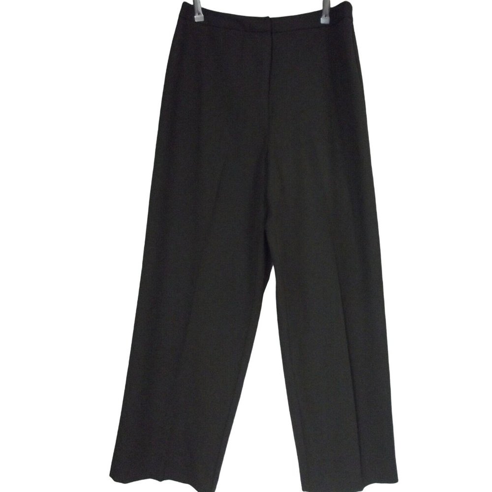 Coldwater Creek 10 Solid Brown Flat Front Dress Pants high rise straight leg